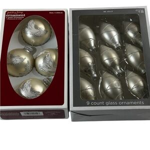 Target Silver and Gold Glass Ornaments Set Of Two